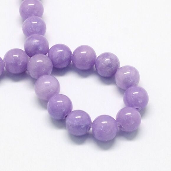 6MM Purple Violet Jade Beads-ONE Gemstone Bead Strand-Jewelry Making Crafts NWT - Picture 2 of 2